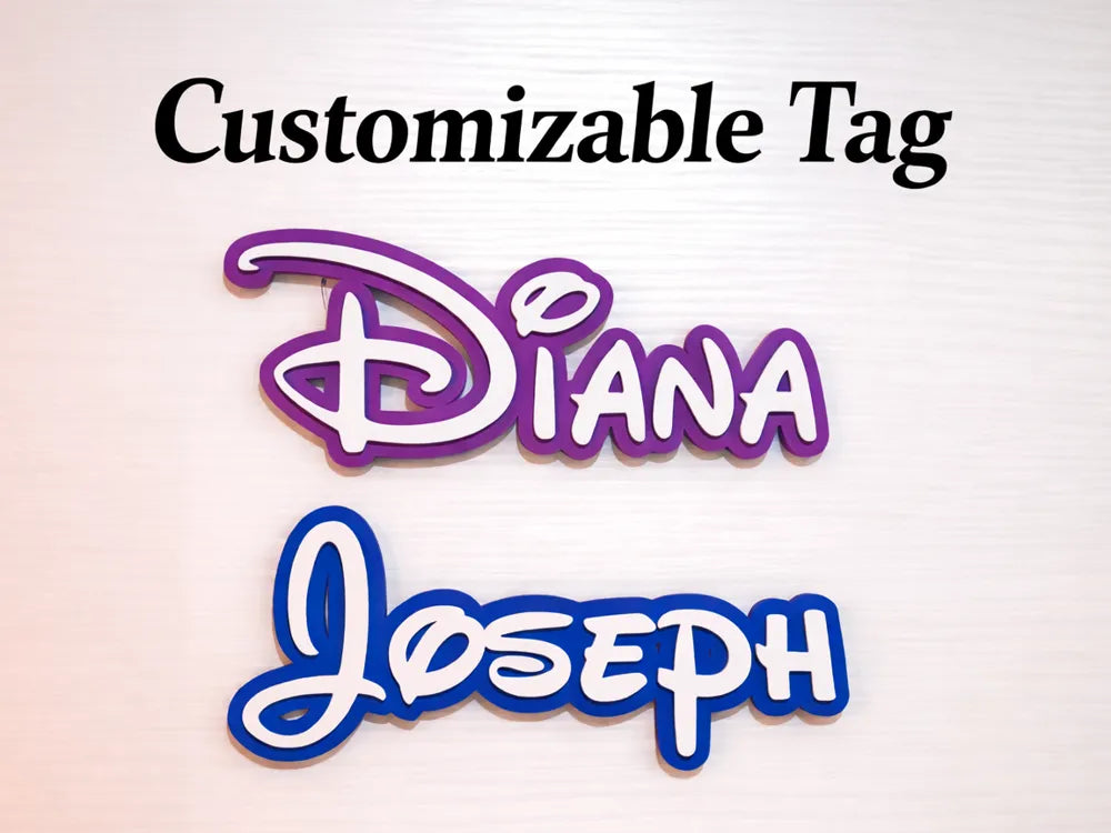Handmade 3D Printed Customized Name Tag ( Disney Design)