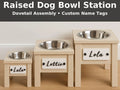 Handmade, 3D Printed Dog Bowl holder with Customizable Name