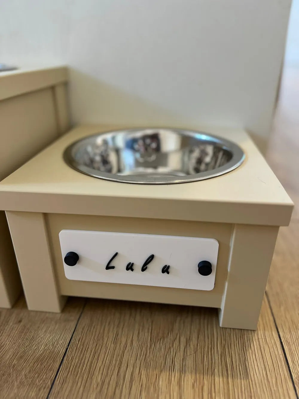 Handmade, 3D Printed Dog Bowl holder with Customizable Name