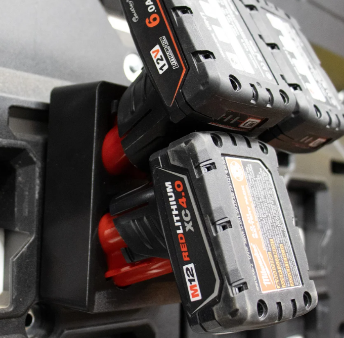 M12 Battery Holder Quad Mount (Large and Small Batteries)