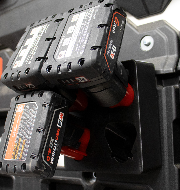 M12 Battery Holder Quad Mount (Large and Small Batteries)