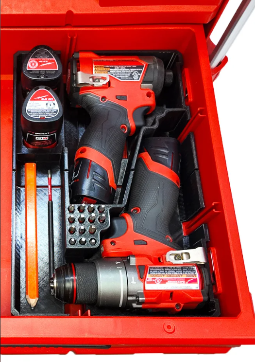 M12 Drill Driver Organizer 2 and 3 Drawer Tool Boxes