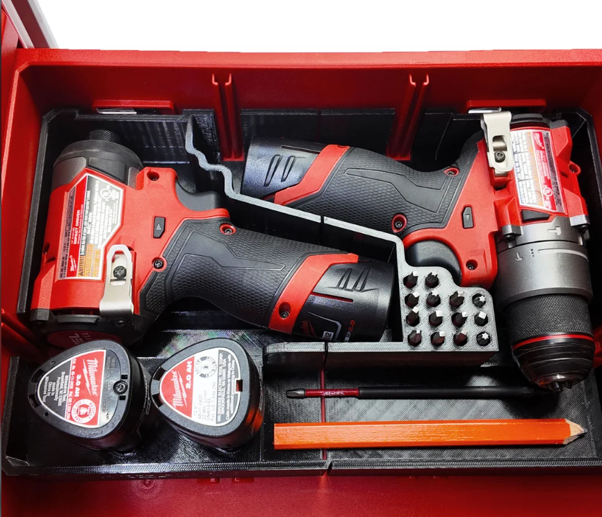 M12 Drill Driver Organizer 2 and 3 Drawer Tool Boxes