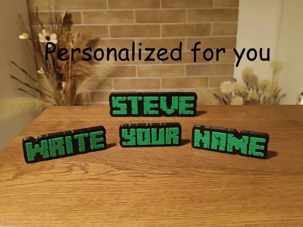 Handmade, 3D Printed Name Sign ( Minecraft Theme)