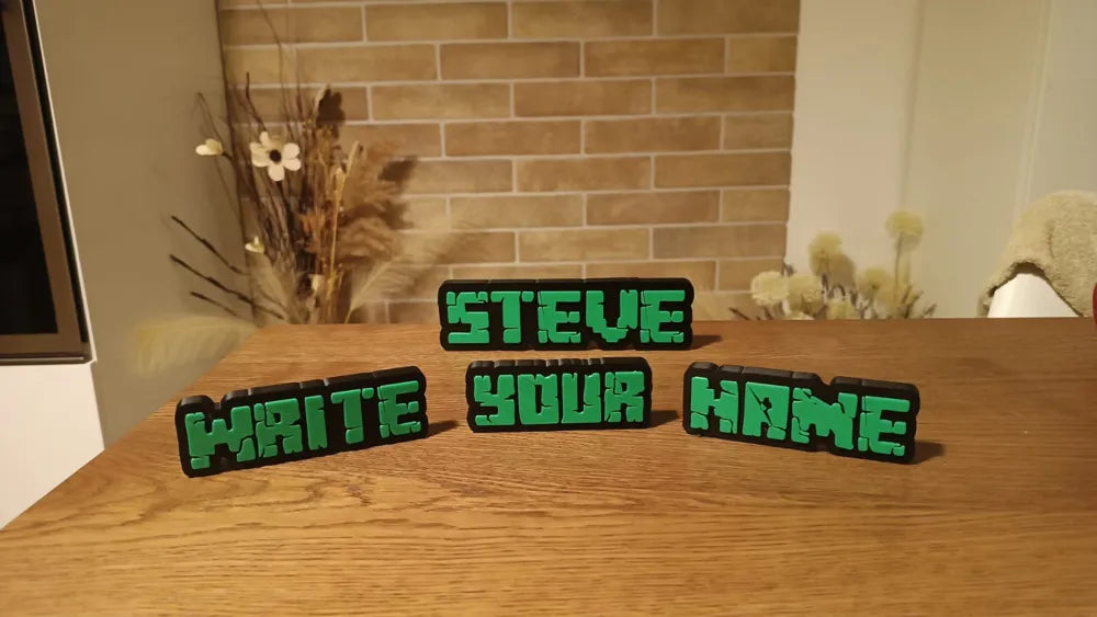 Handmade, 3D Printed Name Sign ( Minecraft Theme)