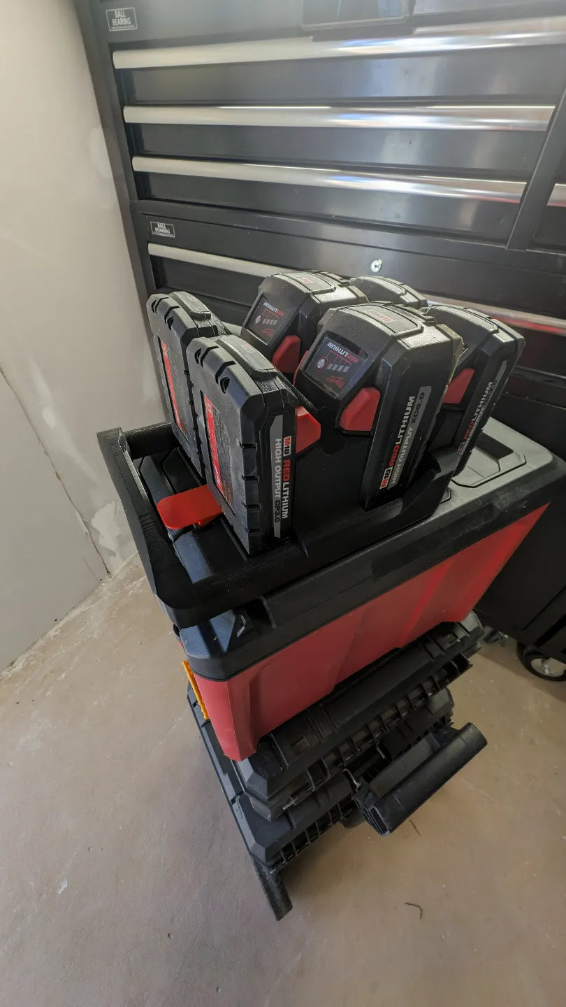 Milwaukee Battery Carrier – Packout Ready (Holds 6x M18 | Batteries Not Included)