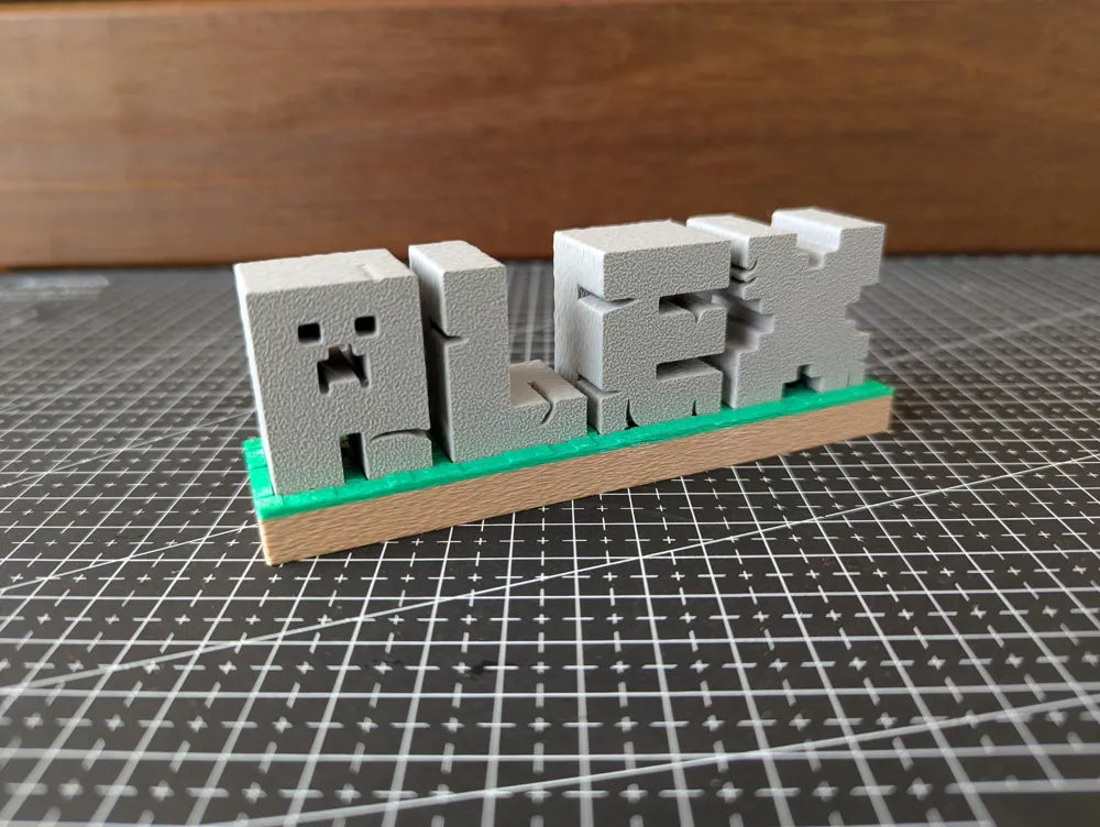 Handmade, 3D Printed Customized Name Plate (Minecraft theme)