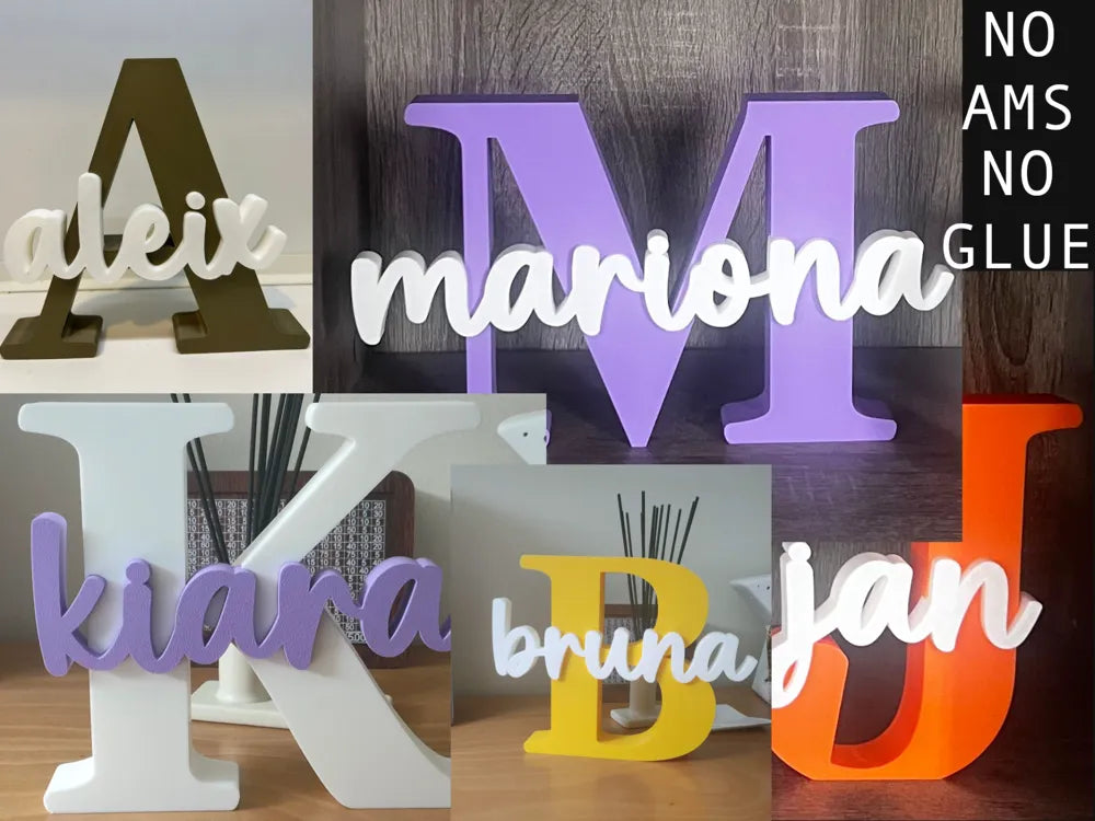 Handmade, 3D Printed Name Sign