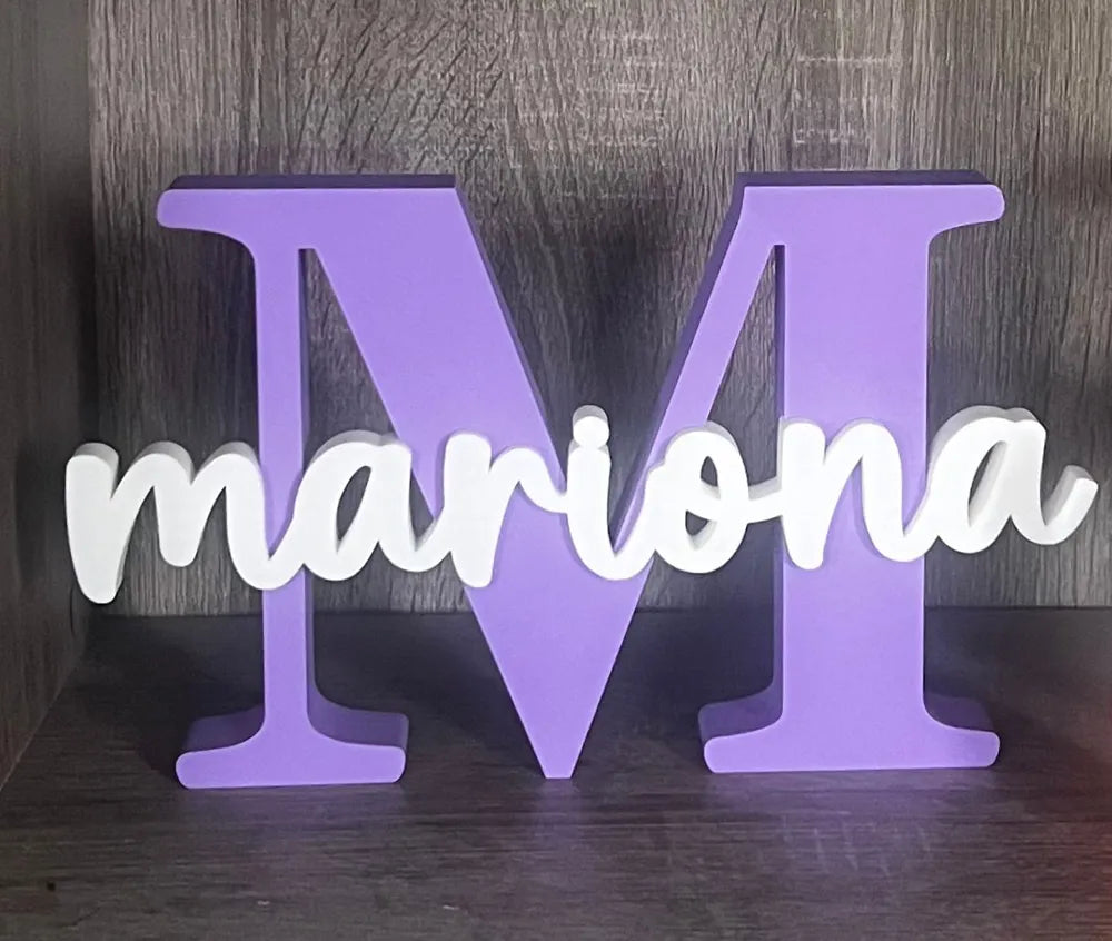 Handmade, 3D Printed Name Sign