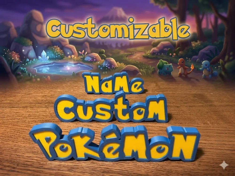 Handmade, 3D Printed Customized Name Tag ( Pokemon Theme)