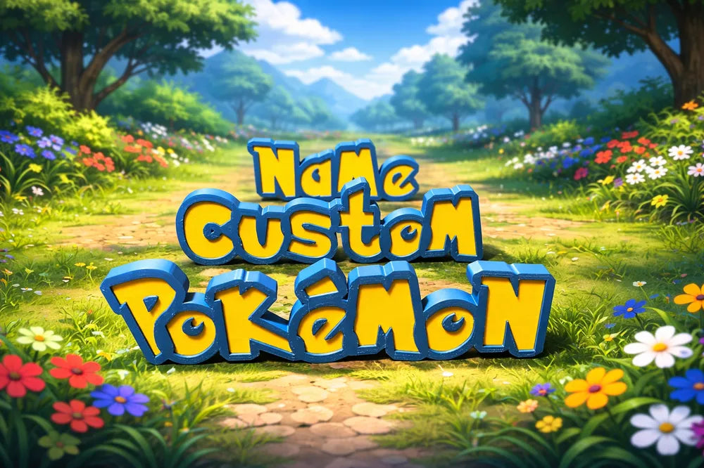 Handmade, 3D Printed Customized Name Tag ( Pokemon Theme)